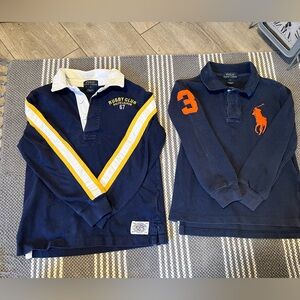 Polo by Ralph Lauren Kids Boy 5 years old. Navy and Yellow Long Sleeve Polos